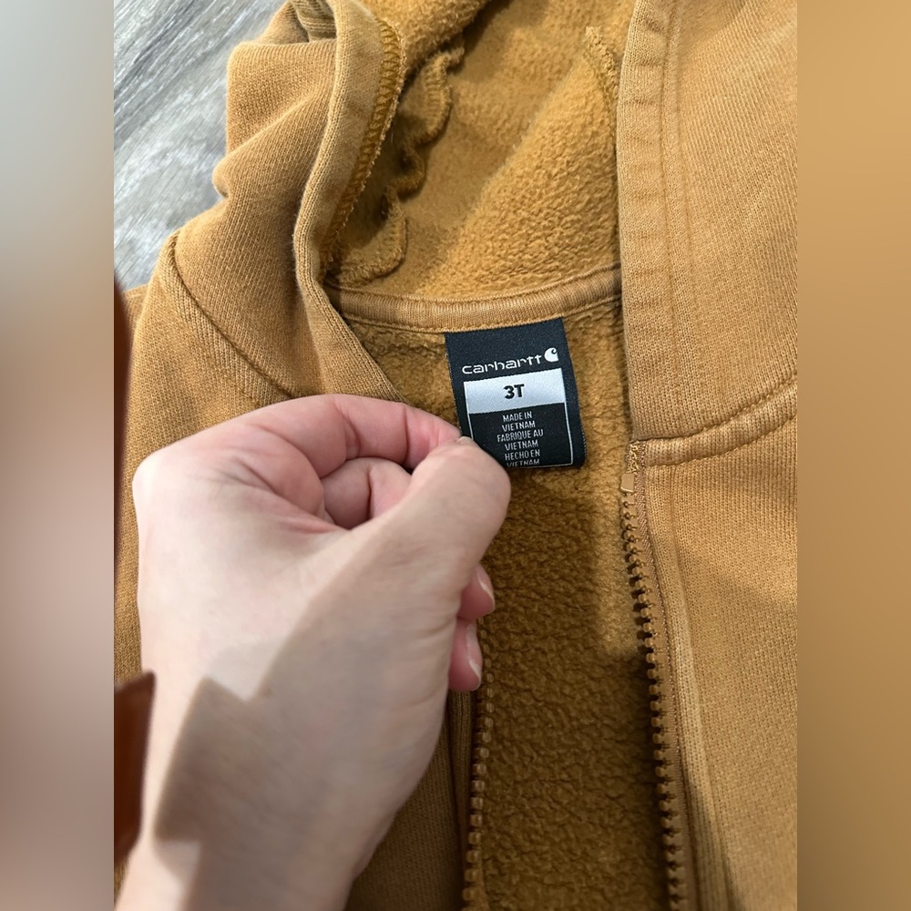 Carhartt Kids Tan Zip-Up Hoodie - Picture 2 of 2